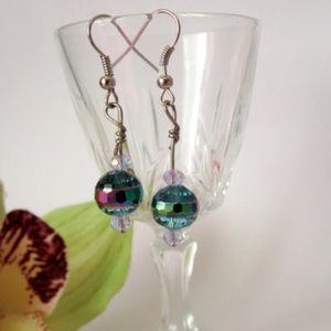Dazzling! Small Round Crystal Disco Ball Earrings